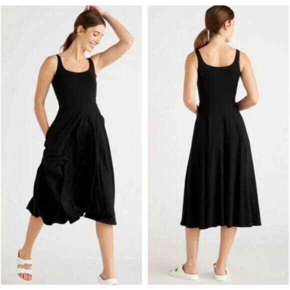 Quince Dresses & Skirts - Quince tencel jersey black fit & flare dress